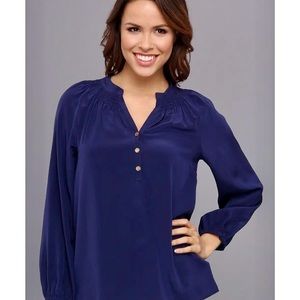 Lilly Pulitzer Navy Elsa Blouse XL NWOT